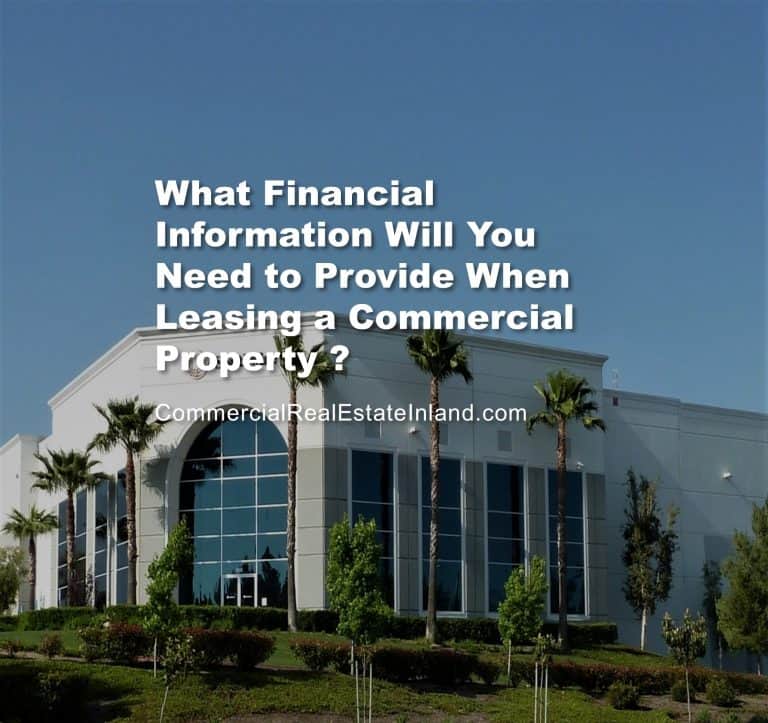 Commercial Lease Financial Information to provide when leasing space